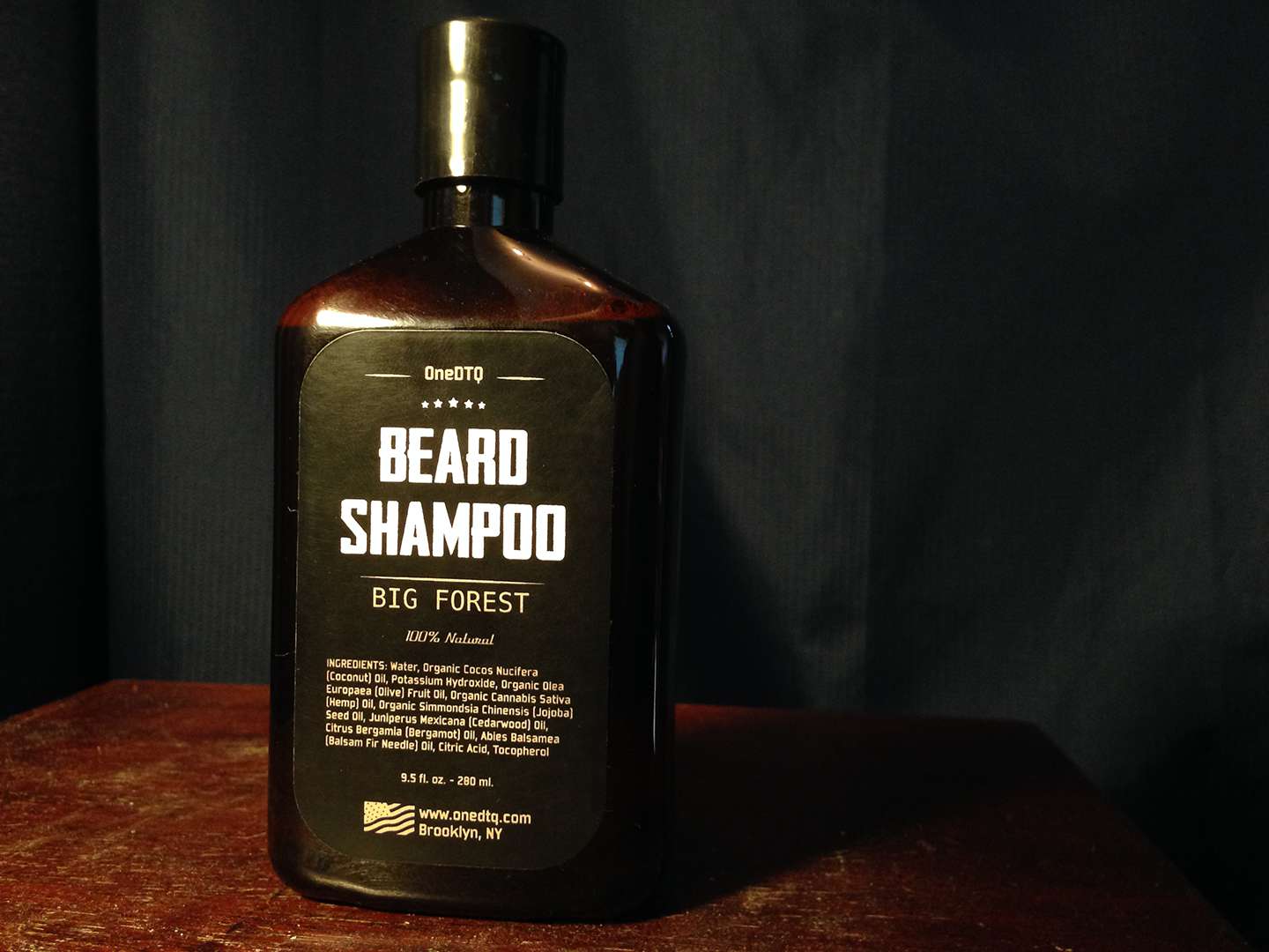 A photo of the world's best beard shampoo.